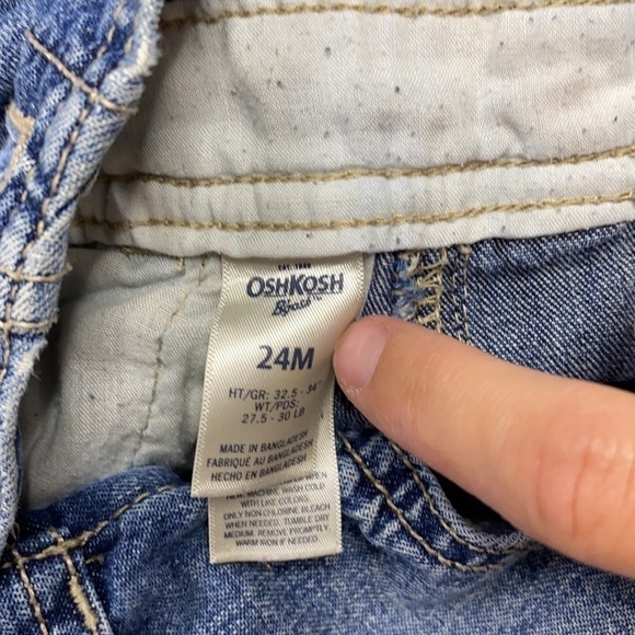 OshKosh B'gosh Denim Overalls 24M - Picture 8 of 9